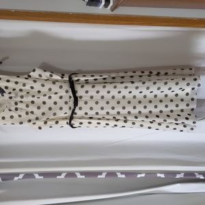 White and black polka dot dress